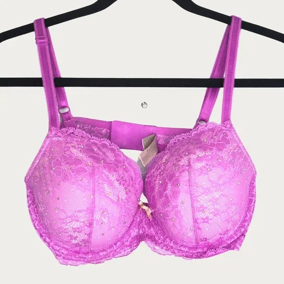 Victoria's Secret Dream Angels Purple Lacy Crystal / Lined Demi 34D Bra - Picture 1 of 5